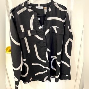 Calvin Klein Block Letter Blouse, sz 14